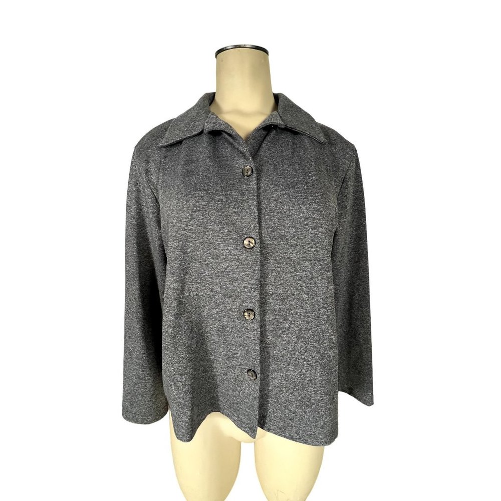 L. L. Bean Traveler women's gray lightweight jacket Petite Small button front